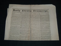 1839 AUGUST 14 DAILY EVEING TRANSCRIPT BOSTON NEWSPAPER - HENRY CLAY - NP 4183
