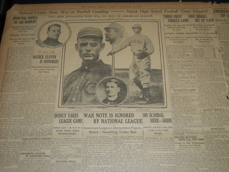 1911 DECEMBER 15 THE BOSTON HERALD - GRILLS WITNESS FOR DYNAMITING - BH 181