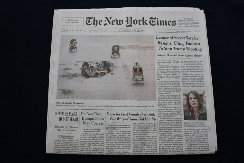 2024 JULY 24 NEW YORK TIMES - LEADER OF SECRET SERVICE RESIGNS