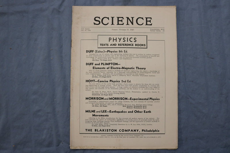 1940 SCIENCE MAGAZINE - LOT OF 13 - O 3910