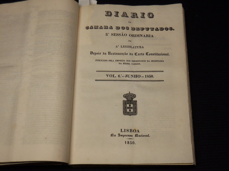 1850 MAY-JULY DIARIO DA CAMARA DOS DEPUTADOS VOLUME LOT OF 2 - LISBOA - KD 2016J