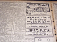 1910 APRIL 23 TROY RECORD - SIMPLE FUNERAL SERVICES FOR MARK TWAIN - NT 9573