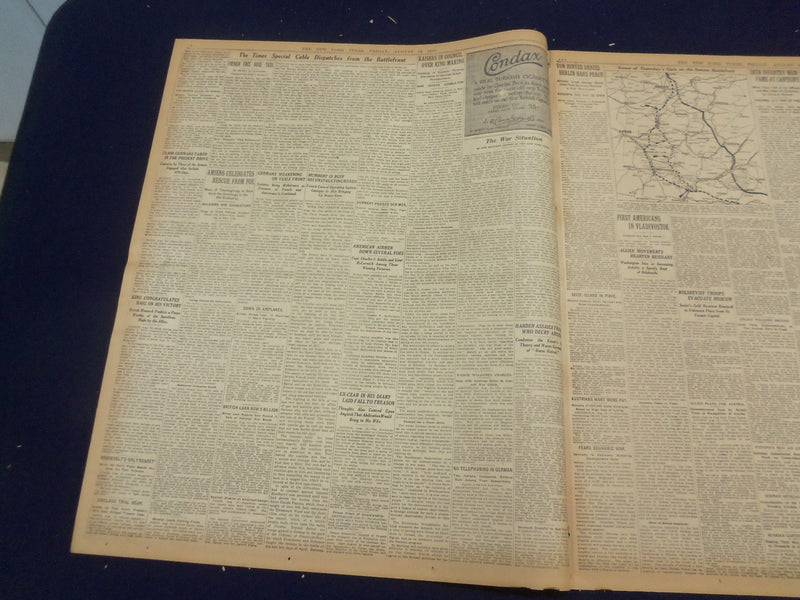 1918 AUGUST 16 NEW YORK TIMES - BRITISH TAKE TWO TOWNS ABOVE ROYE - NT 9209