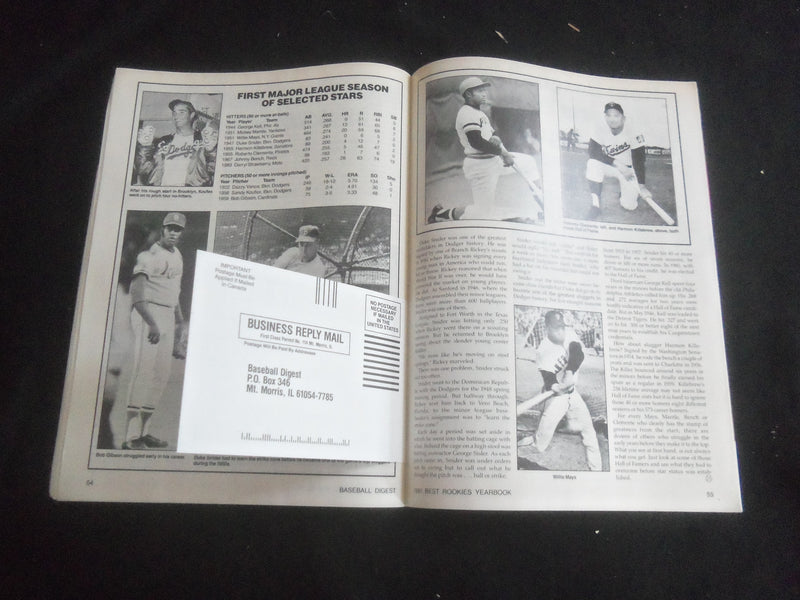 1991 BASEBALL DIGEST MAGAZINE - 1991 BEST ROOKIES YEARBOOK - B 5536Y