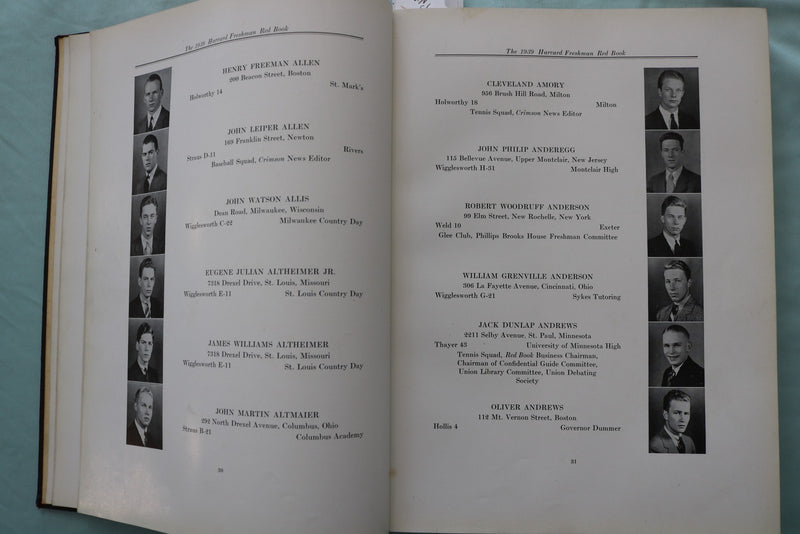 1939 THE HARVARD FRESHMAN RED BOOK - LEONARD BERNSTEIN-CLEVELAND AMORY - YB 3587