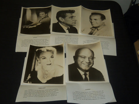1960'S 8 X 10 PUBLICITY PHOTOS LOT OF 5 - KELLY - BERNSTEIN -BELAFONTE- J 5519