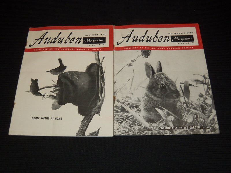 1955-1957 AUDUBON MAGAZINES LOT OF 14 - AUDUBON SOCIETY - NICE COVERS - WR 104N