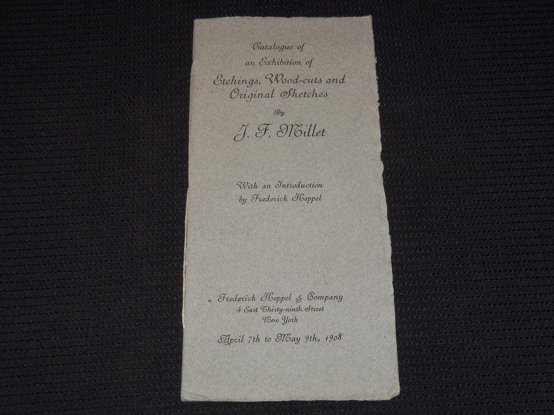 1908 CATALOGUE OF ETCHINGS WOODCUTS BY J. F. MILLET - J 7965