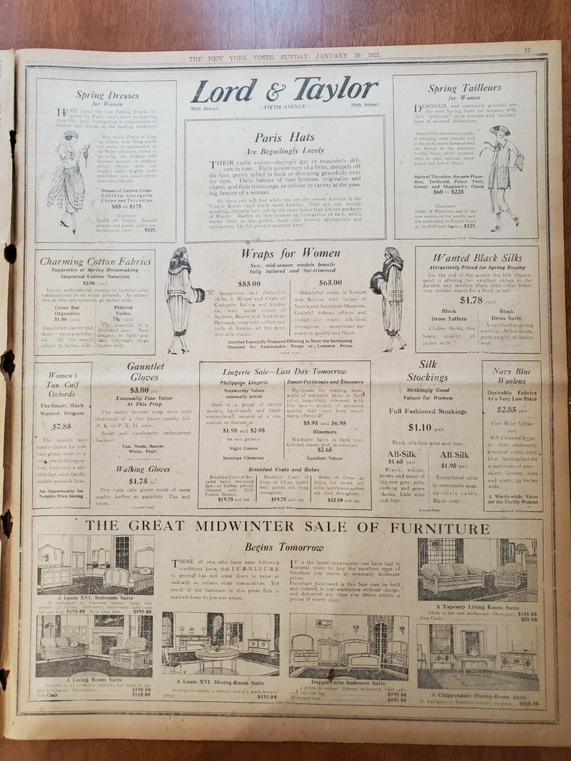 1921 JANUARY 30 NEW YORK TIMES- N.Y. YANKEES PICK SITE FOR NEW BALLPARK- NT 8097