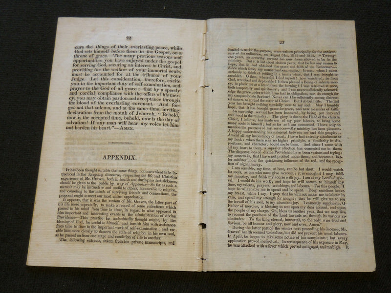 1814 REV. WILLIAM GRAVES FUNERAL SERMON BY ELIPHALET LYMAN - WOODSTOCK - J 6179