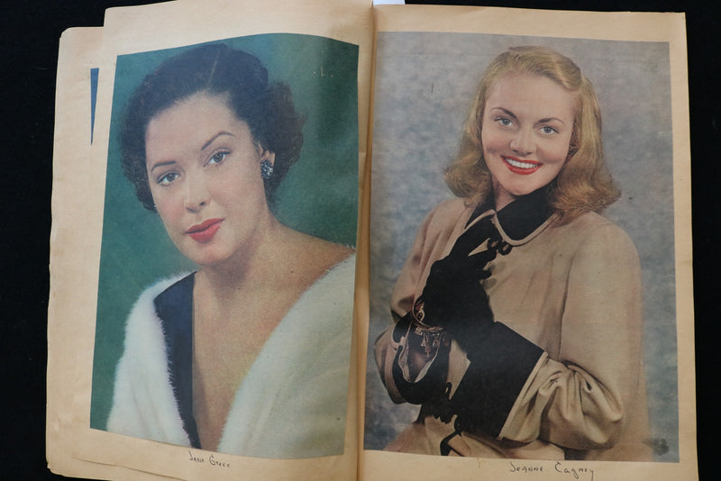 1940'S COLOROTO MOVIE STARS SCRAPBOOK - JIMMY DURANTE - INGRID BERGMAN - E 24935