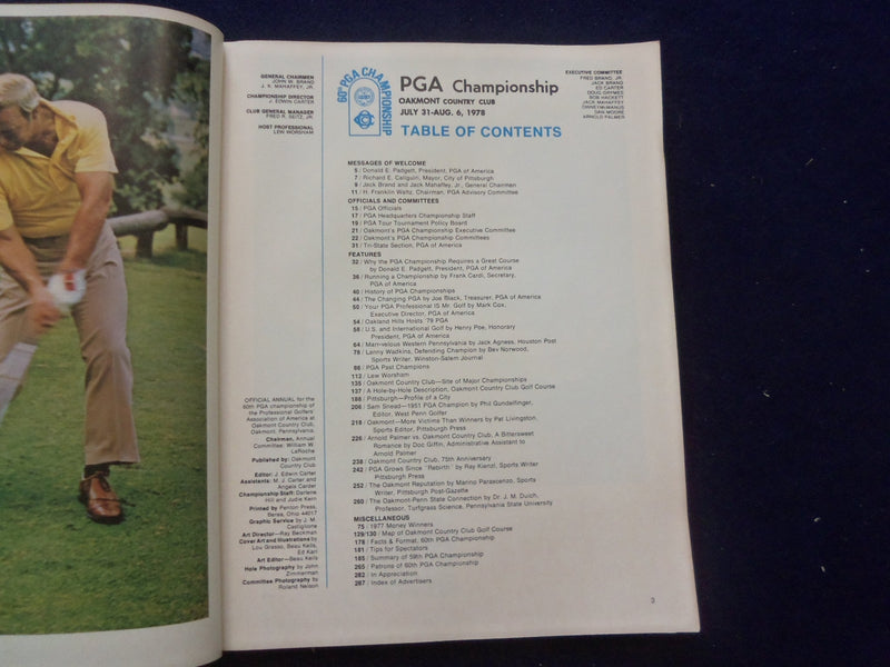 1978 JULY 31-AUG 6 60TH PGA CHAMPIONSHIP PROGRAM - OAKMONT, PA - SP 5540B