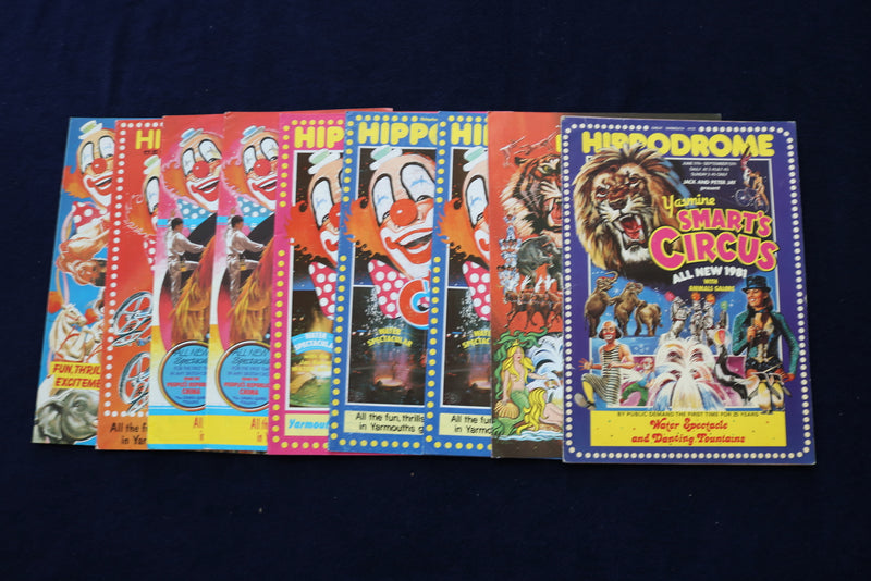 1981-1989 HIPPODROME CIRCUS PROGRAMS - LOT OF 9 - O 3522