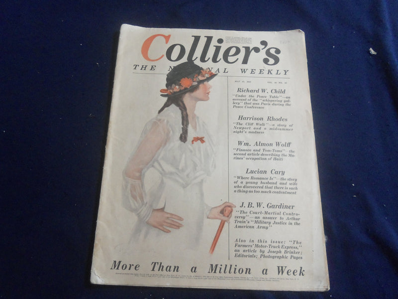 1919 MAY 31 COLLIER'S MAGAZINE -RICHARD W. CHILD UNDER THE PEACE TABLE- SP 6749A