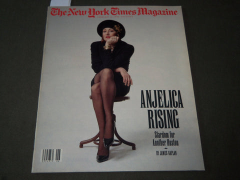 1989 FEBRUARY 12 NEW YORK TIMES MAGAZINE SECTION - ANJELICA HUSTON COVER- J 3108