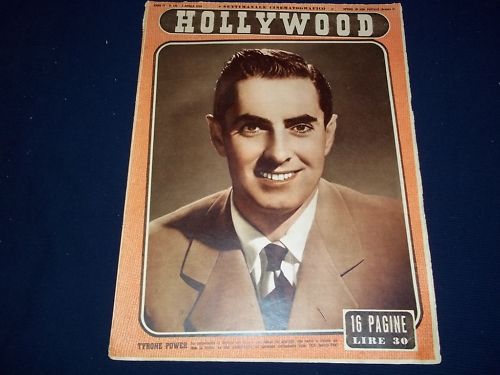 1948 APRIL 3 HOLLYWOOD ITALIAN MAGAZINE TYRONE POWER COVER - PHOTOS - NP 950