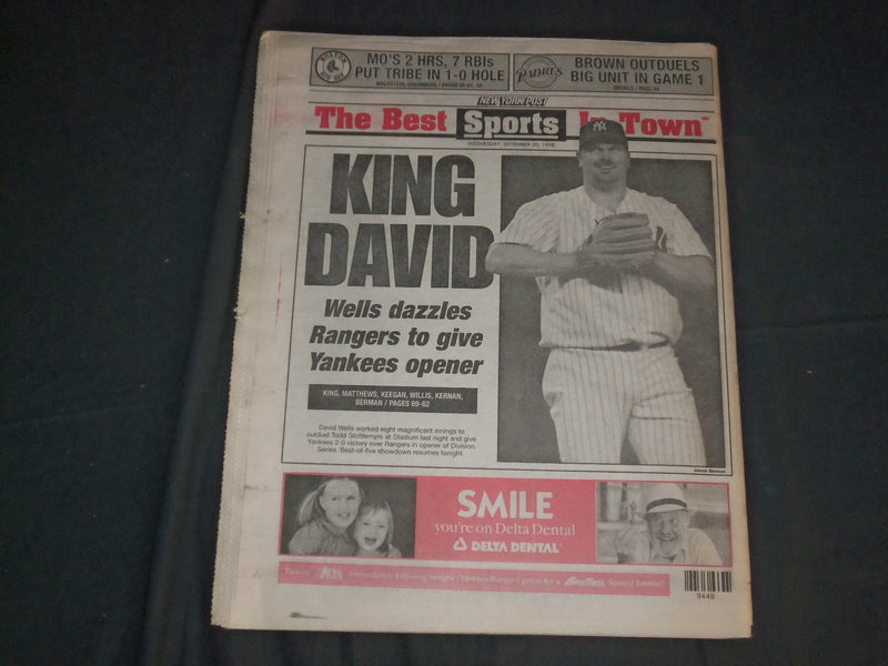 1997 SEPTEMBER 30 NEW YORK POST NEWSPAPER - DAVID WELLS - YANKEES - NP 4108