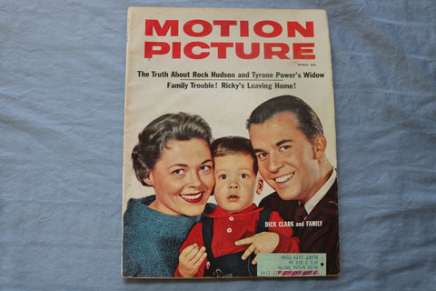 1959 APRIL MOTION PICTURE MAGAZINE - DICK CLARK AND FAMILY COVER - E 9037