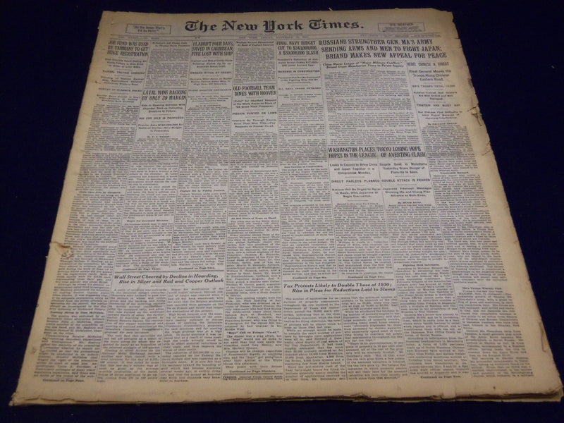 1931 NOV 13 NEW YORK TIMES - BRIAND MAKES NEW APPEAL FOR PEACE - NT 2185