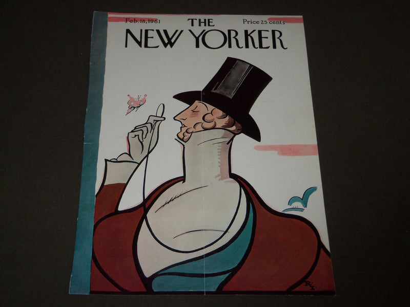 1961 FEBRUARY 18 NEW YORKER MAGAZINE FRONT COVER ONLY BY REA IRVIN - ART DECO