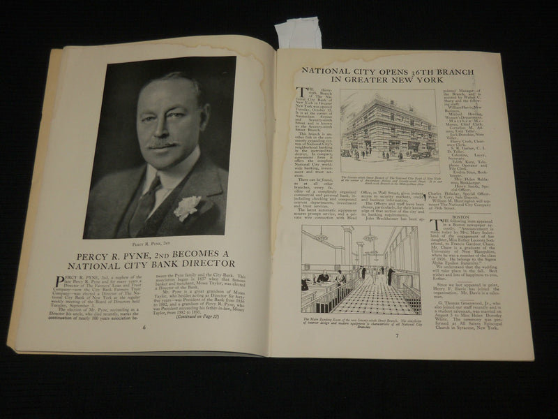 1929 OCTOBER NUMBER EIGHT - CITY BANK CLUB MAGAZINE - NICE PHOTOS - J 7011