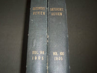 1905 SATURDAY REVIEW 2 BOUND VOLUMES - COMPLETE YR- PUBLISHED IN LONDON - R 1096