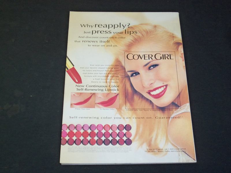 1995 NOVEMBER COSMOPOLITAN MAGAZINE-CLAUDIA SCHIFFER, PHOTO BY SCAVULLO -SP 5171