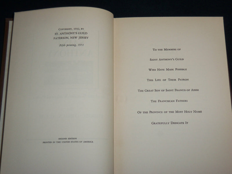1951 ENTER SAINT ANTHONY HARDCOVER BOOK BY ISIDORE O'BRIEN - KD 7064