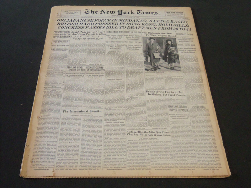 1941 DECEMBER 20 NEW YORK TIMES - BIG JAPANESE FORCE IN MINDANAO - NT 6160