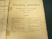 1885 THE ATLANTIC MONTHLY MAGAZINE LOT 8 ISSUES - STORIES & ARTICLES - WR 318