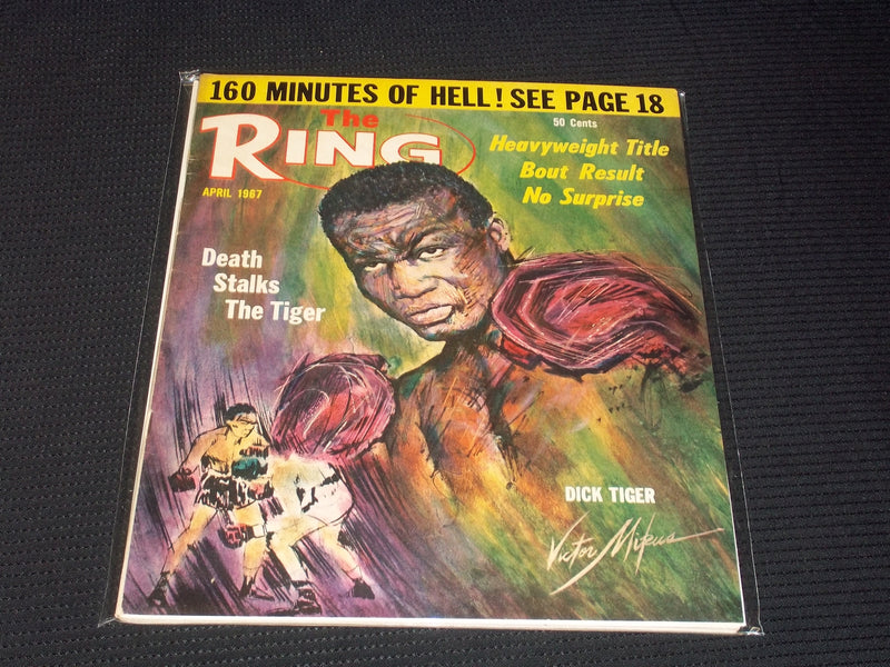 1967 APRIL THE RING MAGAZINE - DICK TIGER FRONT COVER - E 4582