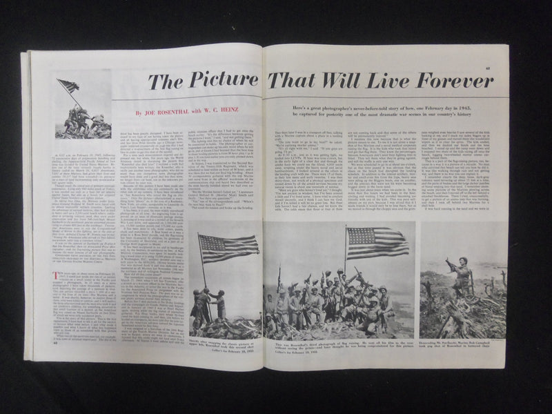 1955 FEBRUARY 18 COLLIER'S MAGAZINE - IWO JIMA FLAG RAISING COVER - ST 4525