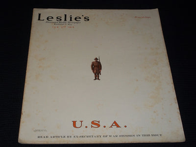 1916 FEBRUARY 3 LESLIE'S ILLUSTRATED MAGAZINE - U.S.A. COVER - E 5550