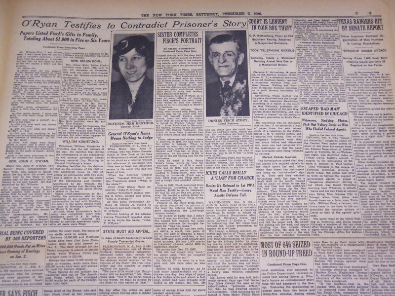 1935 FEB 9 NEW YORK TIMES - FISCH TOOK HOME ONLY $500 SISTER SWEARS - NT 1917