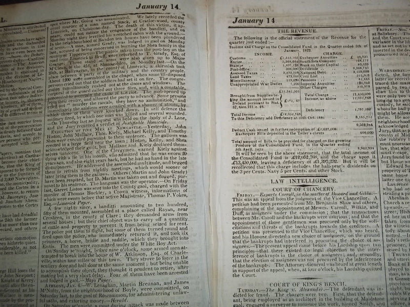 1822 JOHN BULL NEWSPAPER LOT OF 19 DIFF - PUBLISHED IN LONDON - #57-75 - NP 1504