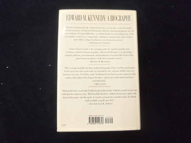 1999 EDWARD M. KENNEDY BIO. HARDCOVER BOOK - INSCRIBED BY ADAM CLYMER - KD 8548