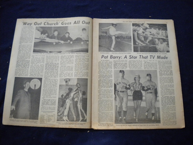 1962 MARCH 25 NEW YORK MIRROR NEWSPAPER - GLORIA TALBOT COVER PHOTO - NP 5999