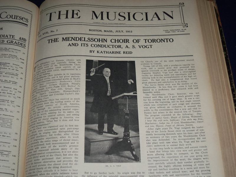 1912 THE MUSICIAN BOUND VOLUME NO. 17 PART 1 - GREAT PHOTOS & ADS - KD 2287