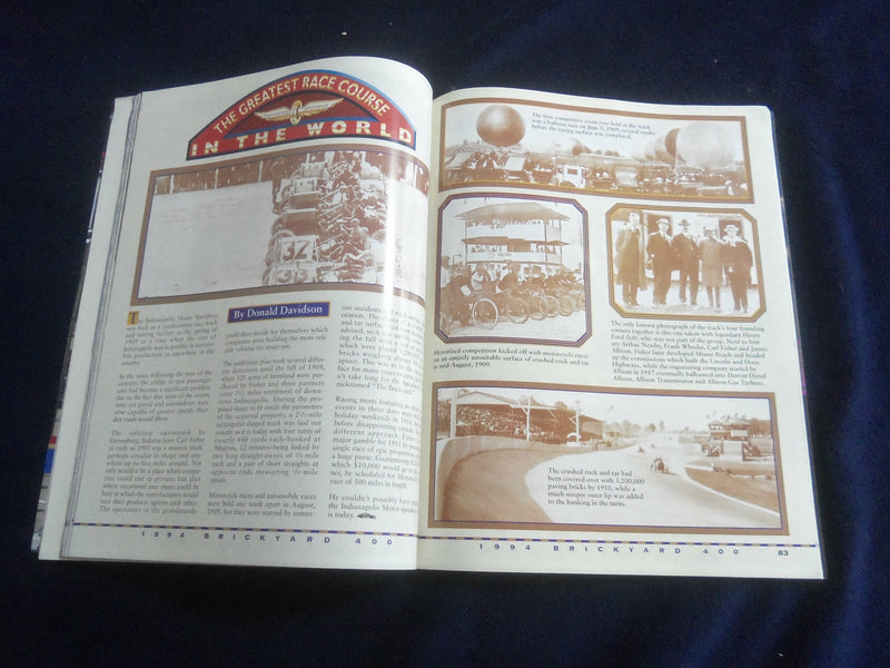 1994 AUGUST 6 BRICKYARD 400 RACING PROGRAM - GREAT PHOTOS - SP 3744L