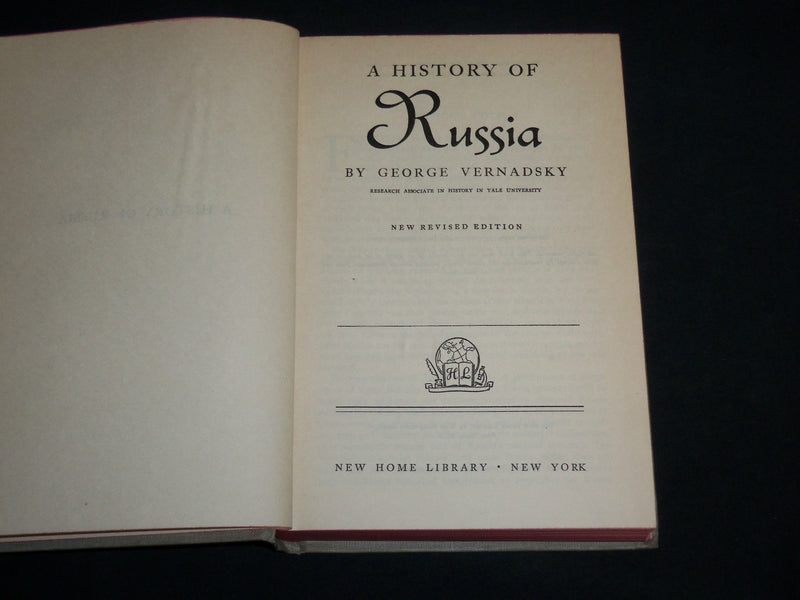 1944 A HISTORY OF RUSSIA HARDCOVER BOOK BY GEORGE VERNADSKY - KD 6992