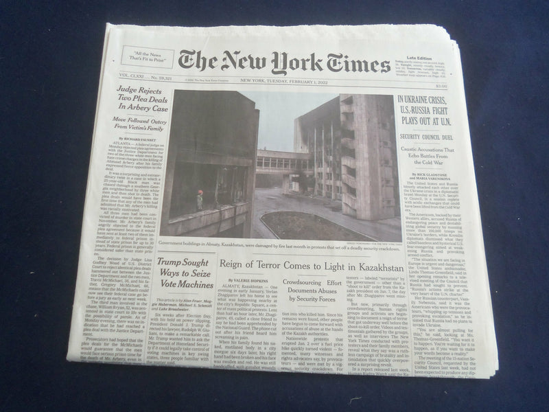 2022 FEBRUARY 1 NEW YORK TIMES-UKRAINE CRISIS, U.S.-RUSSIA FIGHT PLAYS OUT AT UN