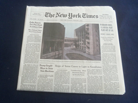 2022 FEBRUARY 1 NEW YORK TIMES-UKRAINE CRISIS, U.S.-RUSSIA FIGHT PLAYS OUT AT UN