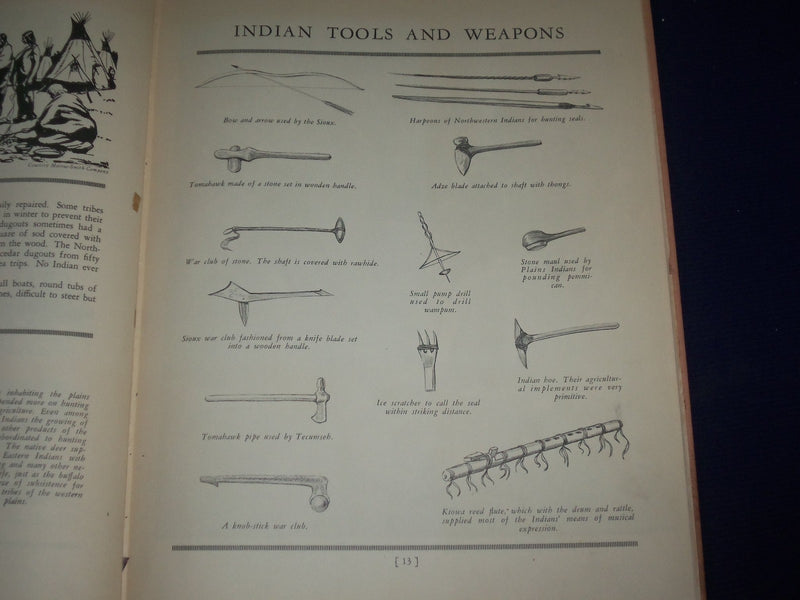 1936 WIGWAM & WARPATH BOOK BY ISABEL JUERGENS - NICE ILLUSTRATIONS - KD 2397