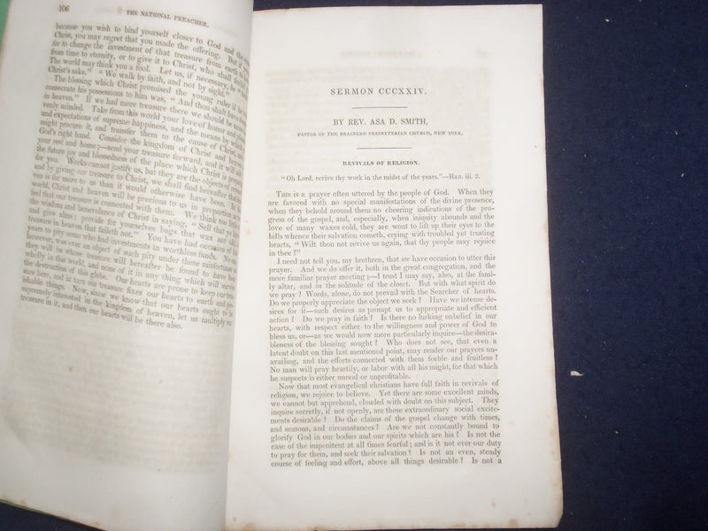 1842 THE AMERICAN NATIONAL PREACHER MONTHLY MAGAZINE - LOT OF 4 - J 9756
