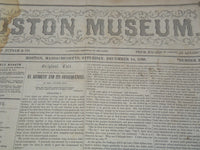 1850 DECEMBER 14 THE BOSTON MUSEUM NEWSPAPER - SNOW IMAGE - HAWTHORNE - NP 9039