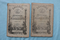 1878-1886 BALLOU'S MONTHLY MAGAZINE - LOT OF 14 - O 3977