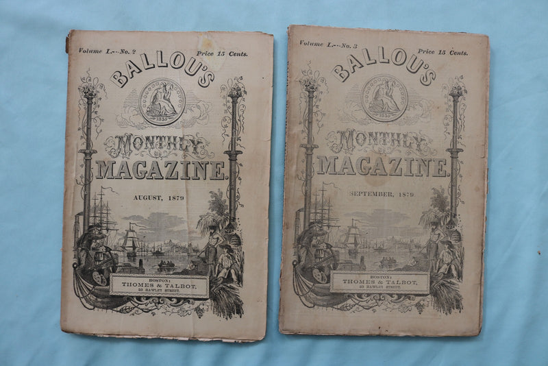 1878-1886 BALLOU'S MONTHLY MAGAZINE - LOT OF 14 - O 3977