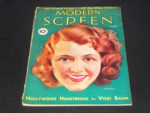 1932 MARCH MODERN SCREEN MAGAZINE - JANET GAYNOR COVER - E 16846