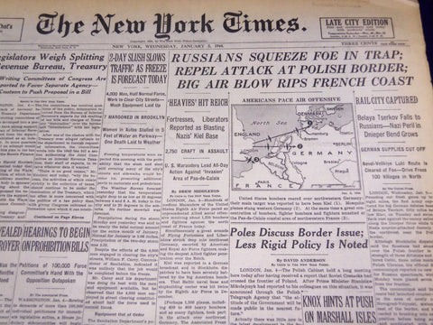 1944 JANUARY 5 NEW YORK TIMES - RUSSIANS SQUEEZE FOE IN TRAP - NT 761