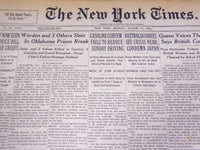 1941 AUG 11 NEW YORK TIMES - WARDEN & 3 OTHERS SLAIN IN OKLAHOMA PRISON- NT 1160